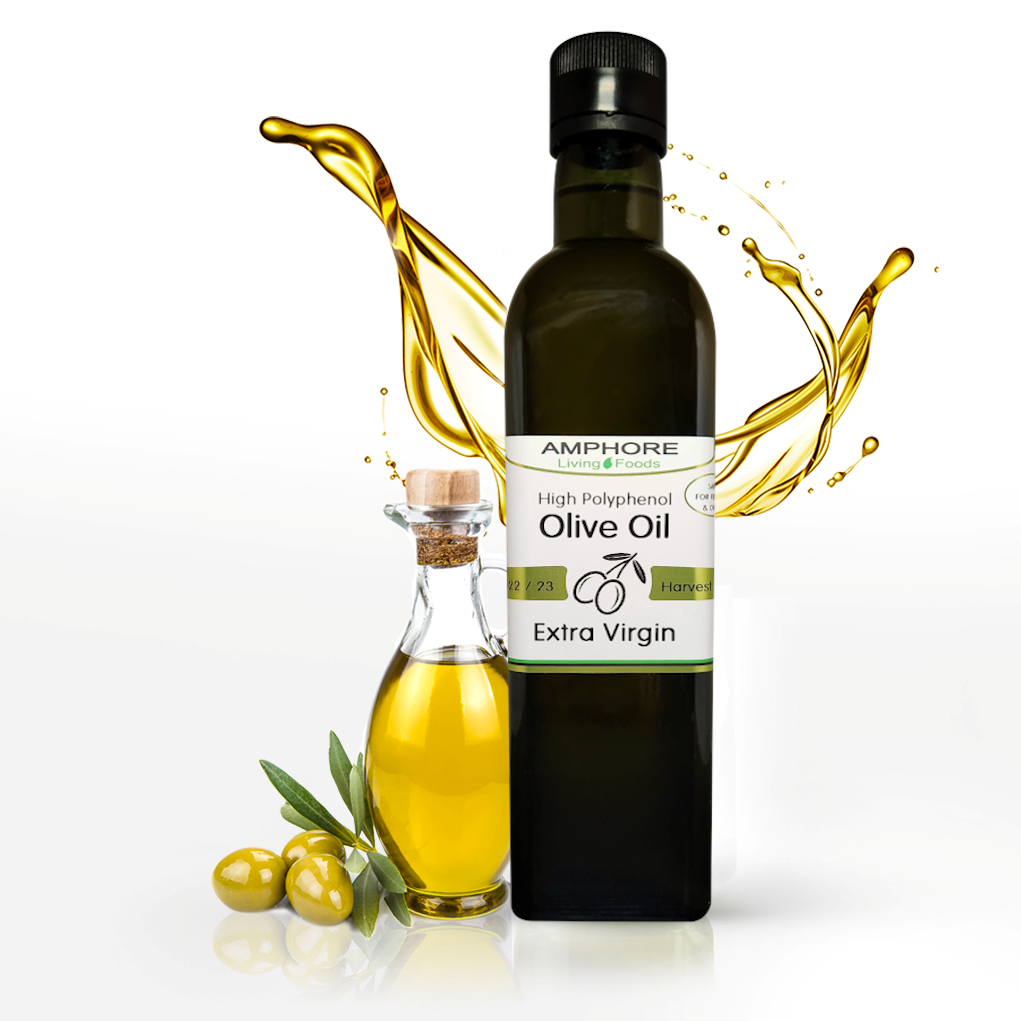 OLIVE OIL (EV) High Polyphenol (Singles OR Packs) Amphore Living Foods
