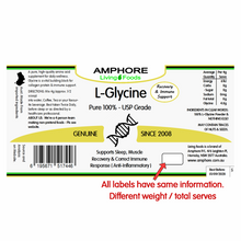 Load image into Gallery viewer, Glycine (L-Glycine) - Anti-Inflammatory &amp; Recovery - Pure Amino Acid (Singles Or Packs)