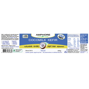 COCOMILK KEFIR - Non-Dairy & Multi-Probiotic Yogurt Replacement (Singles OR Packs)